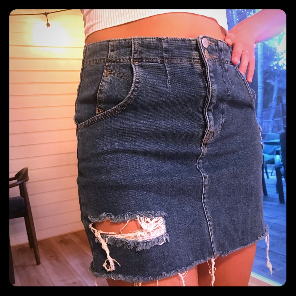 Free people jean skirt